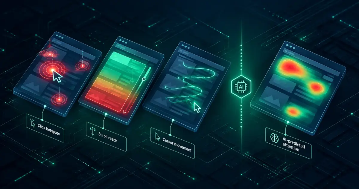 Types of Heatmaps: Click, Scroll, Move, Attention and AI