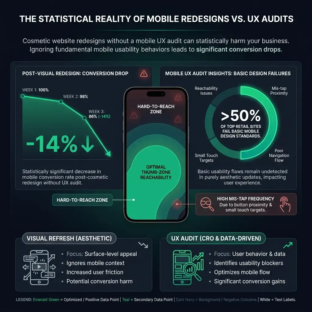 Illustration 1: Mobile UX Redesign Checklist: Stop Wasting Budget (2026)