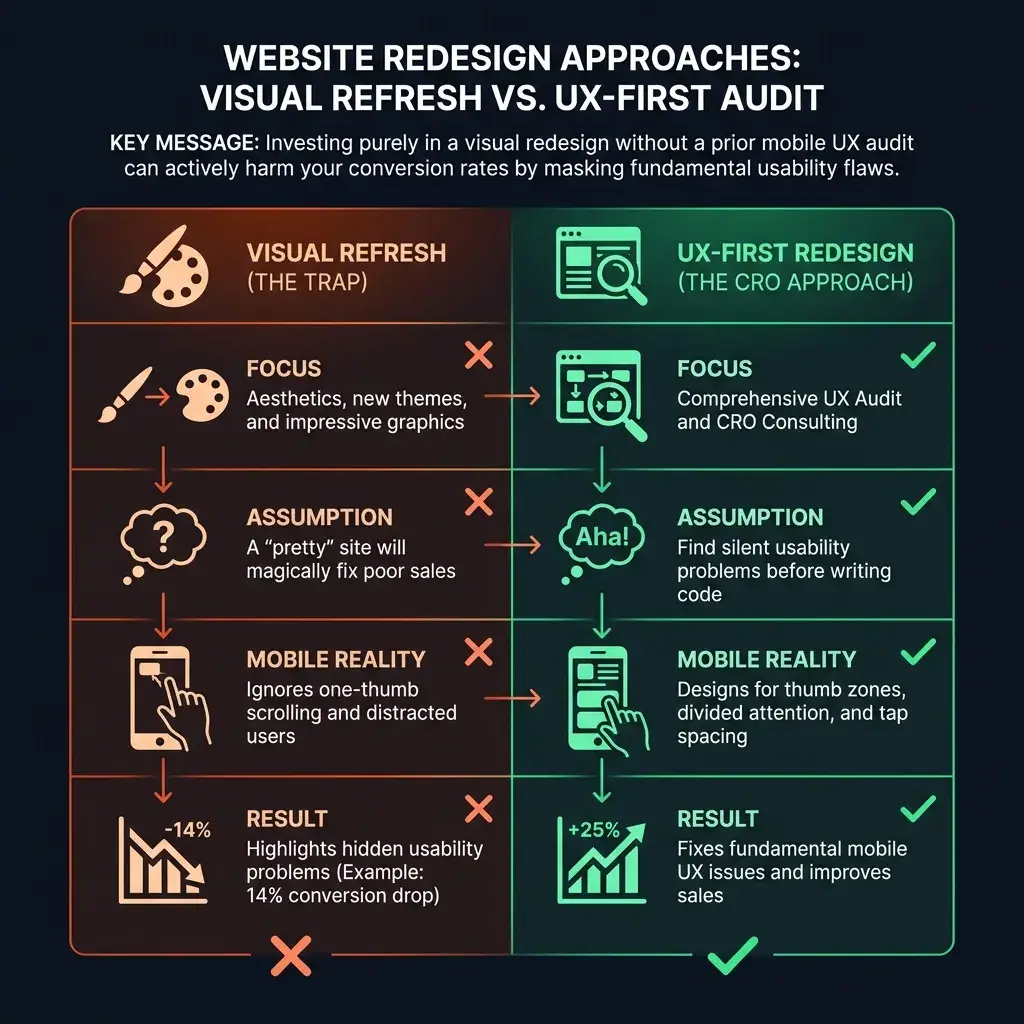 Illustration 3: Mobile UX Redesign Checklist: Stop Wasting Budget (2026)