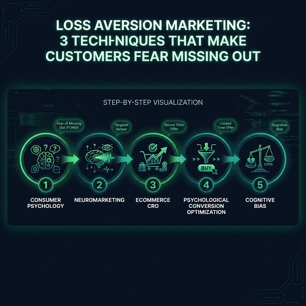 Loss Aversion Marketing: 3 Techniques That Make Customers Fear Missing Out infographic showing consumer psychology…