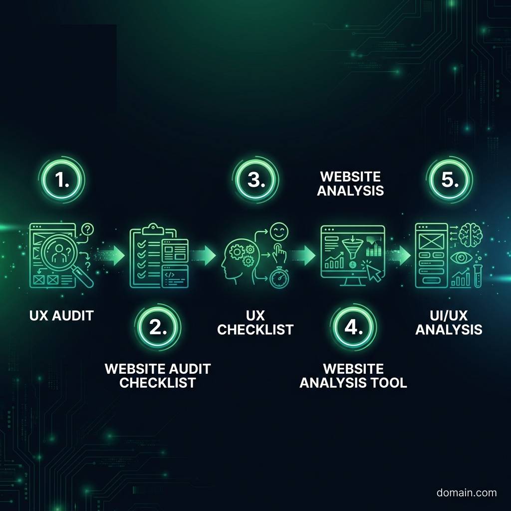 The Complete UX Audit Checklist: 25+ Critical Points to Check Before Using Any Website Analysis Tool infographic showing UX audit, website audit checklist, UX checklist for digital marketing