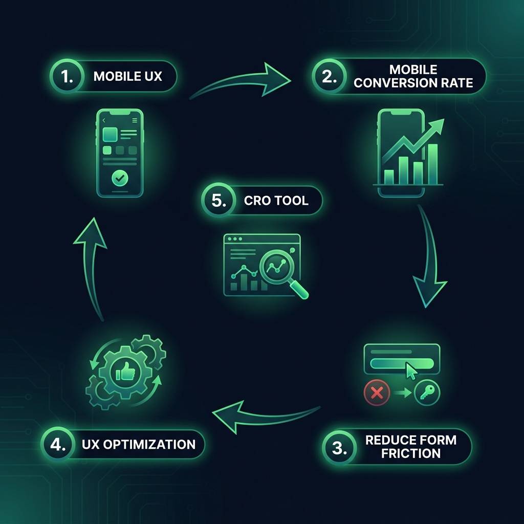 Mobile Form Friction: How Wrong HTML Input Types Kill Your Conversions infographic showing mobile UX, mobile conversion…