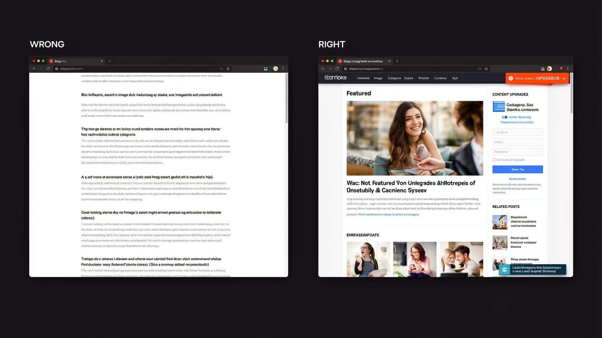 Blog & Resources. Wrong vs Right comparison