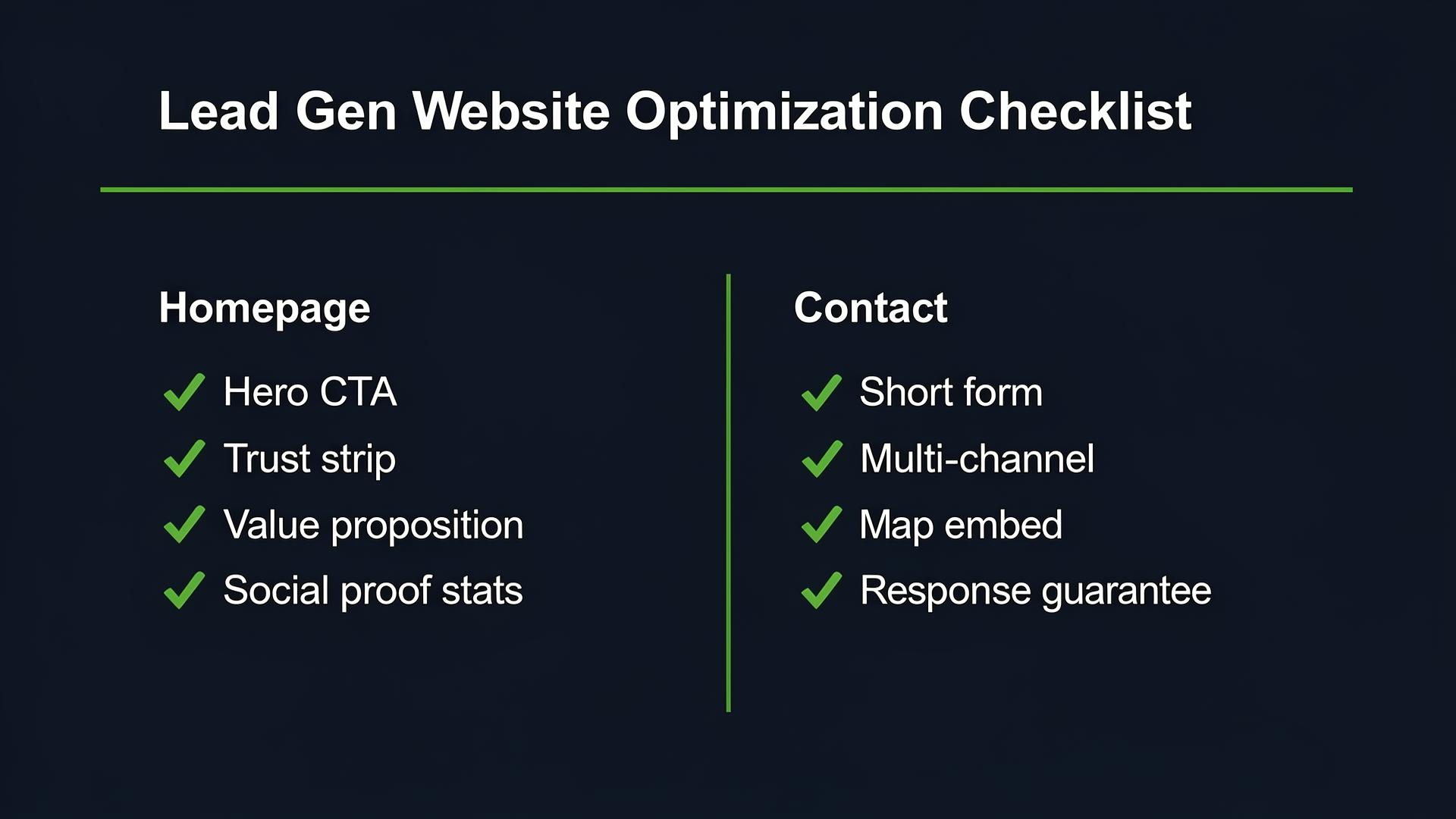 Lead Gen Website Optimization Checklist